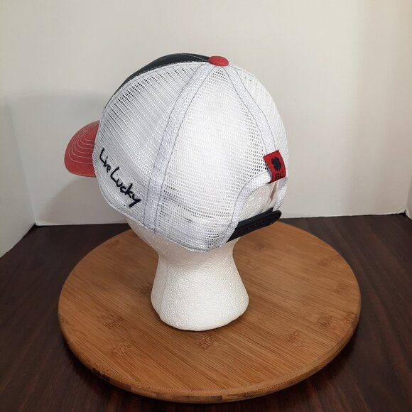 Black Clover Hat Red White Blue USA American Flag Logo SnapBack Golf Mesh Back - Picture 4 of 11